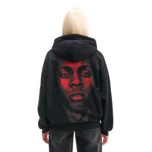 Cropp - Czarna bluza hoodie Lil Wayne - czarny
