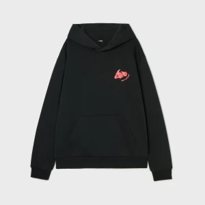 Cropp - Czarna bluza hoodie Lobo DC - czarny