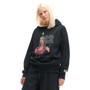 Cropp - Czarna bluza hoodie z Bellą z The Sims - czarny
