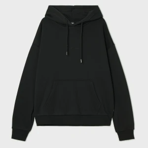 Cropp - Czarna bluza hoodie z efektem sprania - czarny