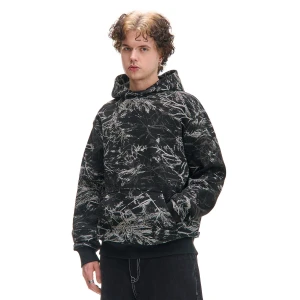 Zdjęcie produktu Cropp - Czarna bluza hoodie z kontrastowym nadrukiem - czarny