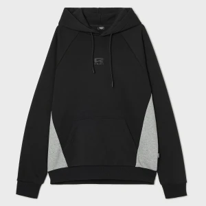 Cropp - Czarna bluza hoodie z kontrastowymi panelami - czarny