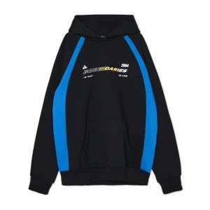 Cropp - Czarna bluza hoodie z nadrukiem - czarny