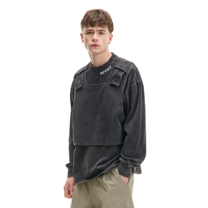 Cropp - Czarna bluza z efektem sprania - czarny