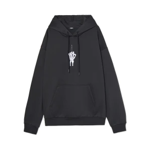 Cropp - Czarna bluza z haftem ręki kościotrupa - czarny