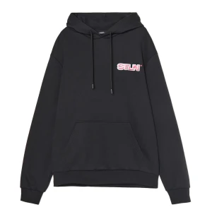 Cropp - Czarna bluza z kapturem i napisem - czarny