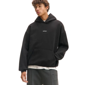 Cropp - Czarna bluza z kapturem i napisem - czarny