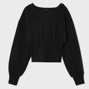 Cropp - Czarna bluza z kapturem i ściągaczami - czarny