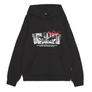 Cropp - Czarna bluza z kapturem i sloganem - czarny