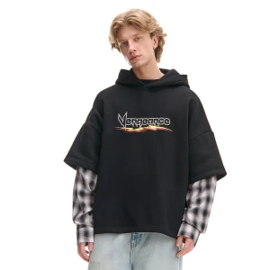 Cropp - Czarna bluza z koszulowymi rękawami - czarny