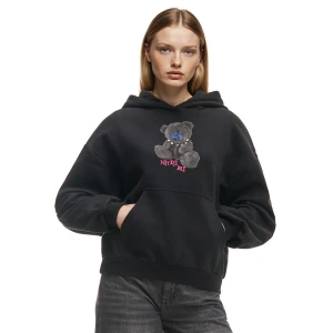 Cropp - Czarna bluza z motywem pluszowego misia - czarny