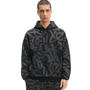 Cropp - Czarna bluza z nadrukami all over - czarny