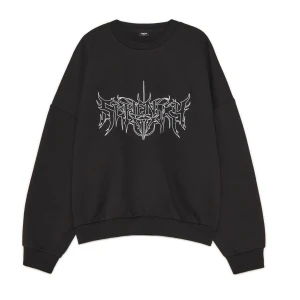 Cropp - Czarna bluza z nadrukiem - czarny