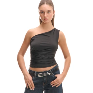 Cropp - Czarna bluzka z wiązaniem - czarny