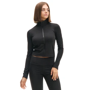 Cropp - Czarna bluzka z zapięciem na zamek - czarny