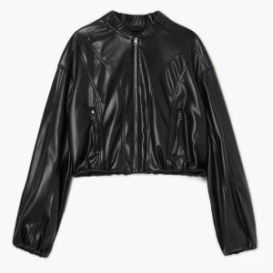 Cropp - Czarna bomberka z imitacji skóry - czarny