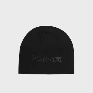 Cropp - Czarna czapka beanie basic z napisem - szary