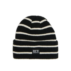 Cropp - Czarna czapka beanie w paski - czarny
