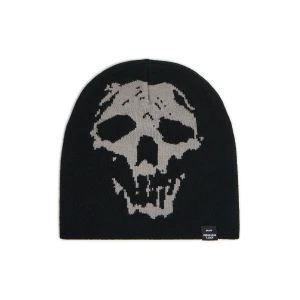 Cropp - Czarna czapka beanie z motywem czaszki - czarny