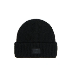 Cropp - Czarna czapka beanie z naszywką - czarny