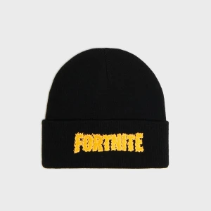 Cropp - Czarna czapka beanie z naszywką Fortnite - czarny