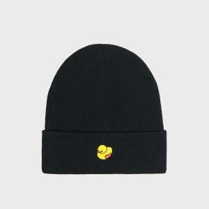 Cropp - Czarna czapka beanie z naszywką kaczuszki - czarny