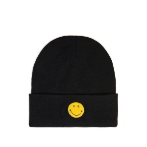 Cropp - Czarna czapka beanie z naszywką Smiley® - czarny