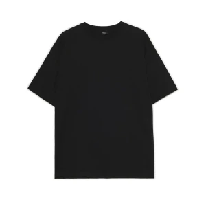 Cropp - Czarna gładka koszulka oversize - czarny