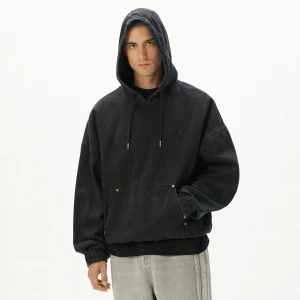 Cropp - Czarna jeansowa bluza z kapturem - czarny