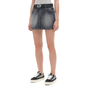 Cropp - Czarna jeansowa spódnica mini - czarny