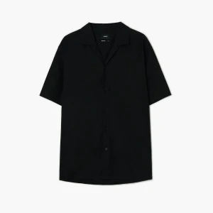 Cropp - Czarna koszula z lnem - czarny