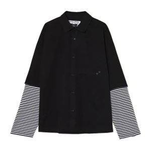 Cropp - Czarna koszula z rękawami w paski - czarny