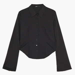 Cropp - Czarna koszula z zaokrąglonym dołem - czarny