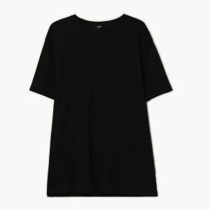 Cropp - Czarna koszulka basic slim - czarny