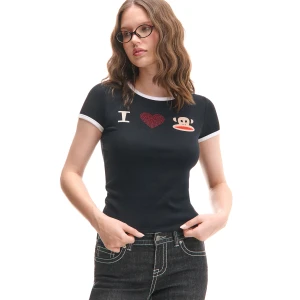 Cropp - Czarna koszulka Małpka Julius - czarny