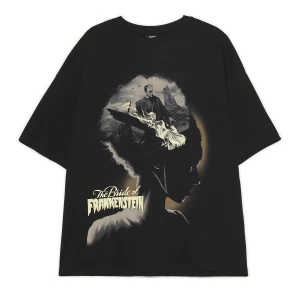 Cropp - Czarna koszulka Narzeczona Frankenstein - czarny