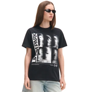 Cropp - Czarna koszulka oversize Linkin Park - czarny