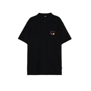 Cropp - Czarna koszulka polo z naszywką - czarny