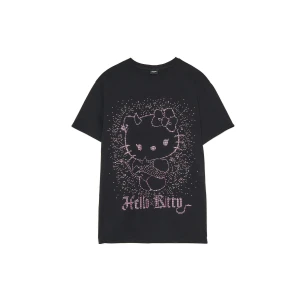 Cropp - Czarna koszulka z aplikacją Hello Kitty - czarny
