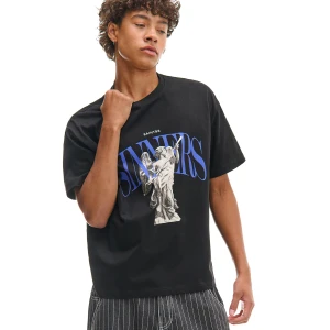 Cropp - Czarna koszulka z autorskim nadrukiem - czarny