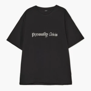 Cropp - Czarna koszulka z haftowanym napisem - czarny