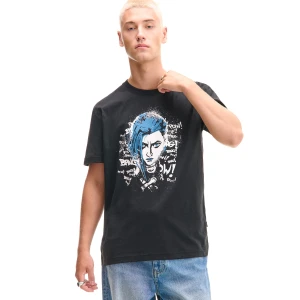 Cropp - Czarna koszulka z Jinx z serialu Arcane - czarny