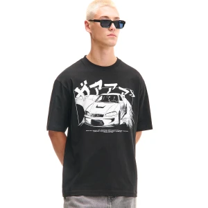 Cropp - Czarna koszulka z komiksowym motywem - czarny