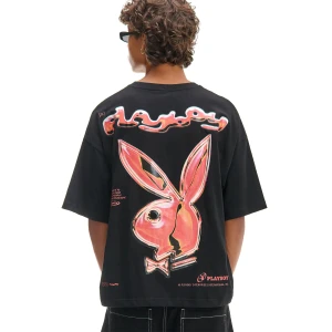 Cropp - Czarna koszulka z króliczkiem Playboya - czarny