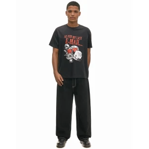 Cropp - Czarna koszulka z motywem pracy - czarny