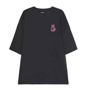 Cropp - Czarna koszulka z nadrukiem - czarny