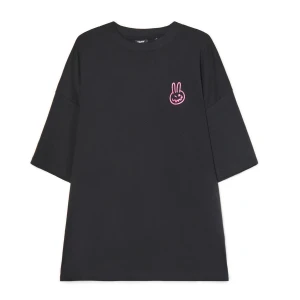 Cropp - Czarna koszulka z nadrukiem - czarny