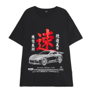 Cropp - Czarna koszulka z nadrukiem samochodu - czarny