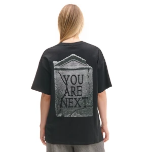 Cropp - Czarna koszulka z nagrobkiem - czarny