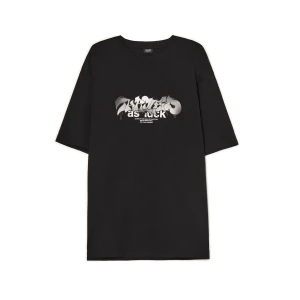 Cropp - Czarna koszulka z napisem - czarny